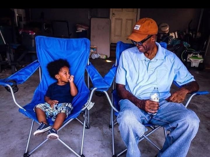 Micah and Pa-Pa family photo