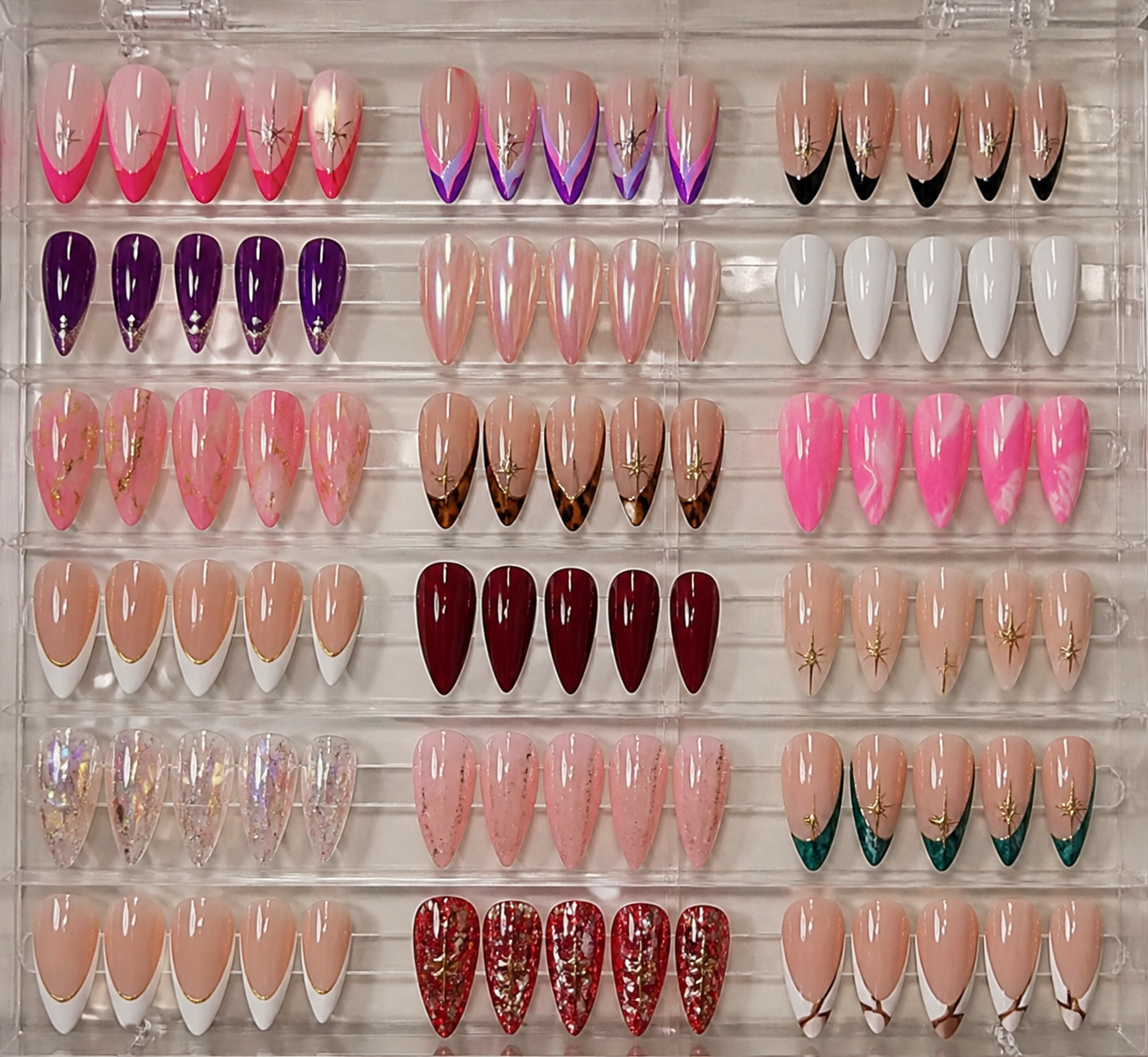 Beautiful manicured hands with pink nail design