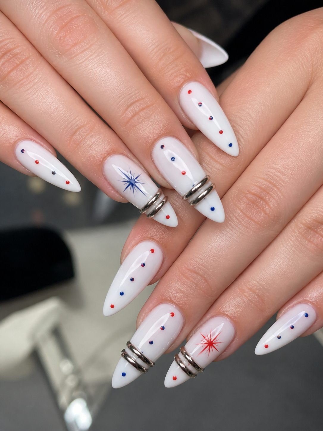Stylish nails close up