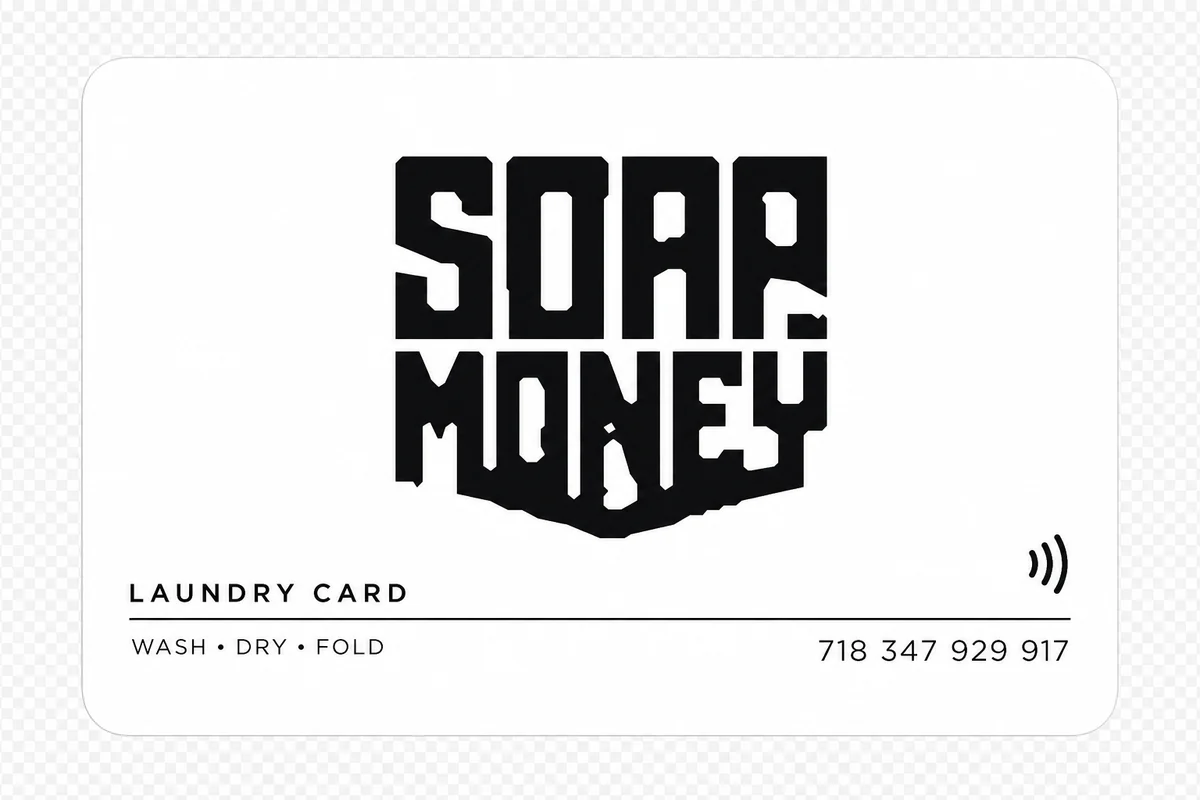 Soap Money Laundry Card white card front