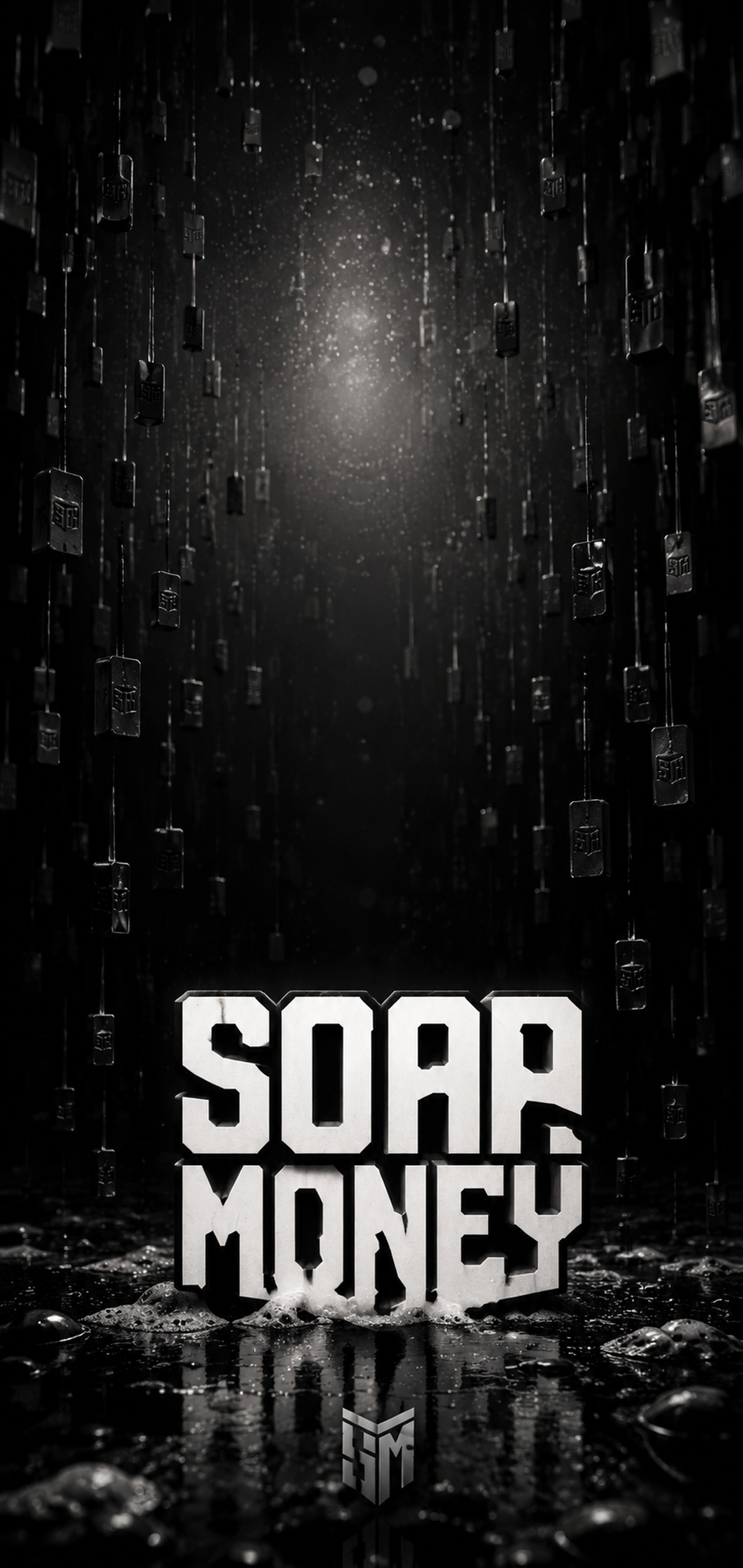 SOAP MONEY raining soap bars dark lock screen wallpaper