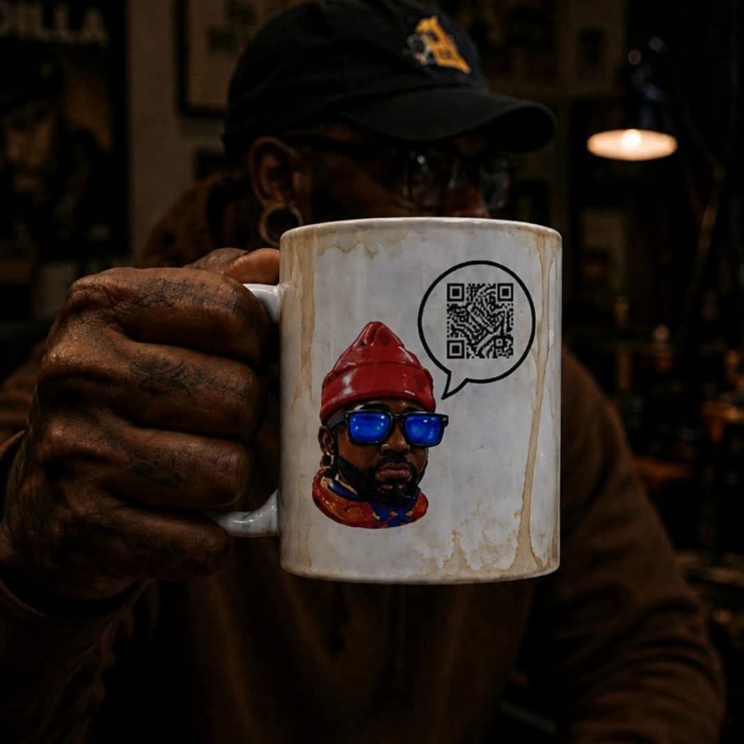 OdotNYC founder holding coffee in OdotNYC hoodie